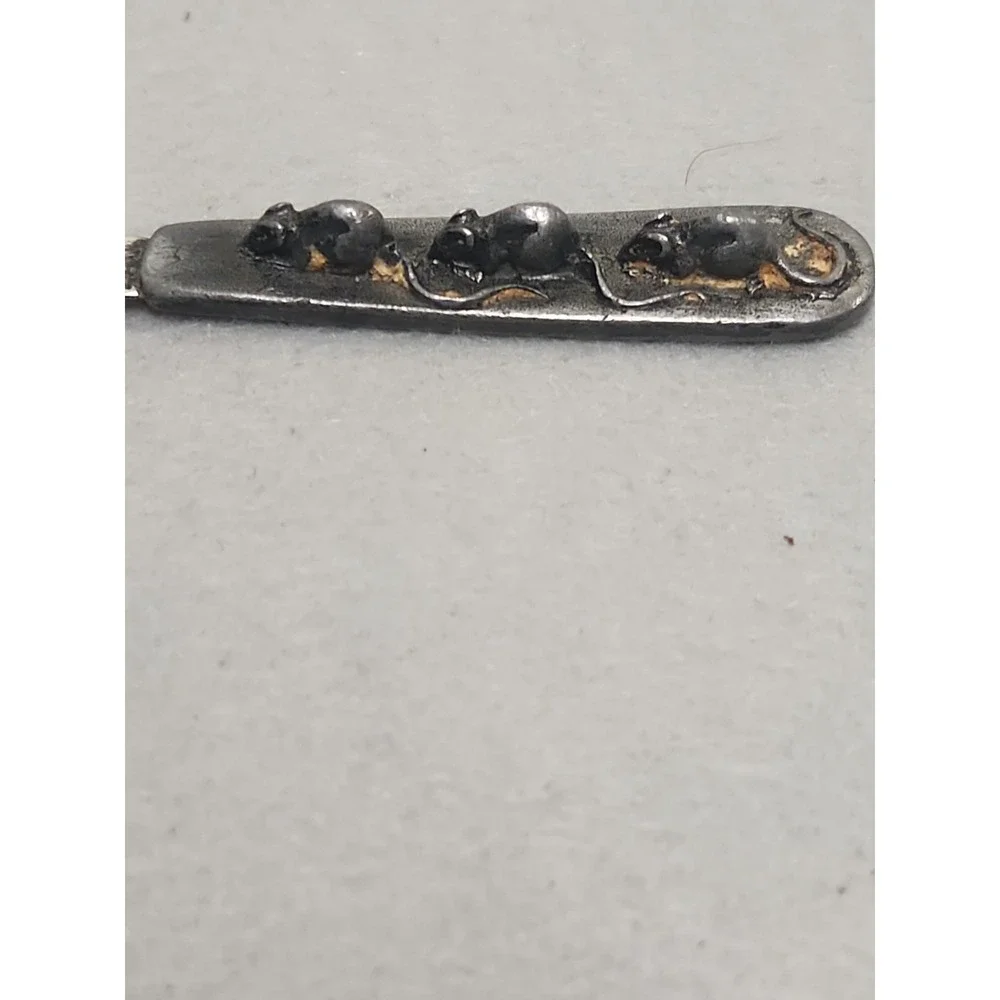 Lot Of 2 Vintage 1977 Metzke Pewter 3 Blind Mice Cheese Spreaders